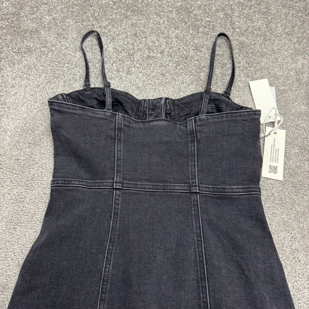Denim Forum Aritzia Eyeliner Traceur Yeux Noir Midi Dress Womens Small Black NWT - Picture 4 of 16
